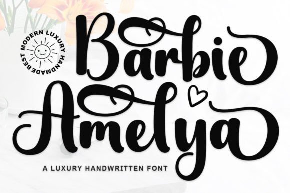 Barbie Amelya Font: Elegant Script for Handmade Products