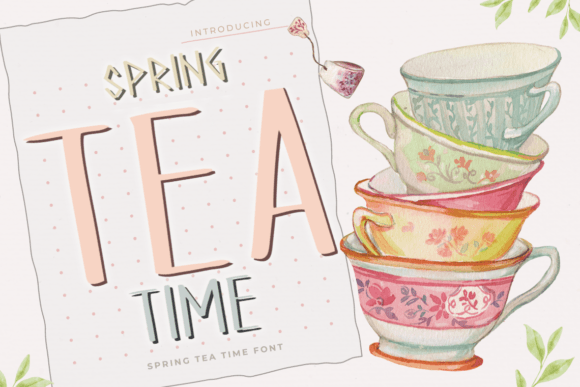 Spring Tea Time Font: Whimsical Type for Makers