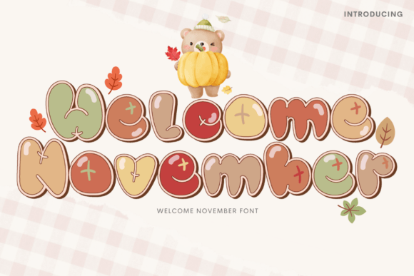 Welcome November Font for Autumn Crafts